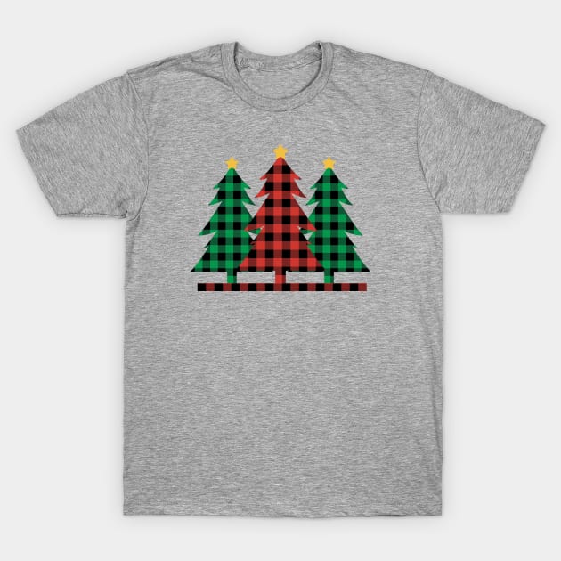 Buffalo Plaid Christmas Trees T-Shirt by SLAG_Creative